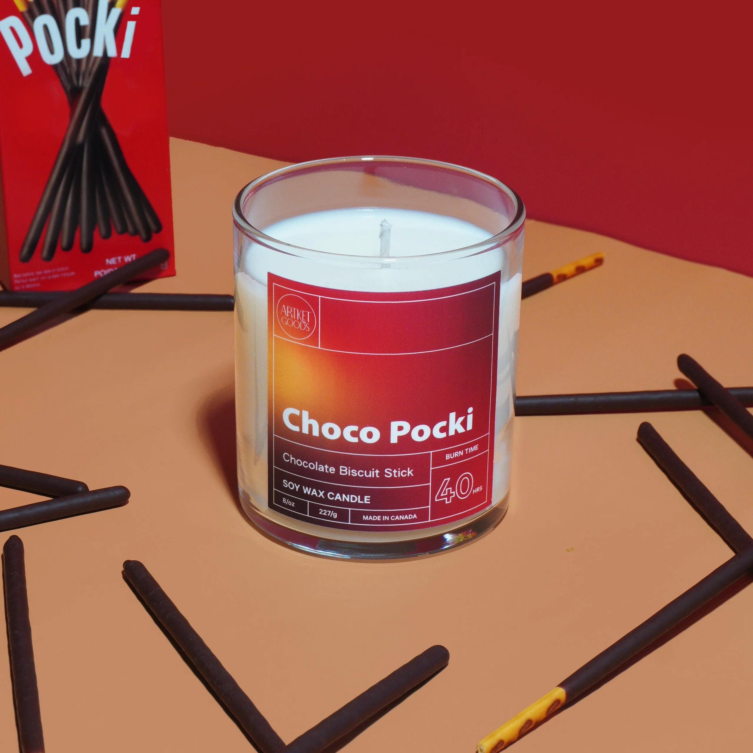 Choco Pocki Soy Wax Candle | Chocolate Biscuit Scented - ArtketGoods