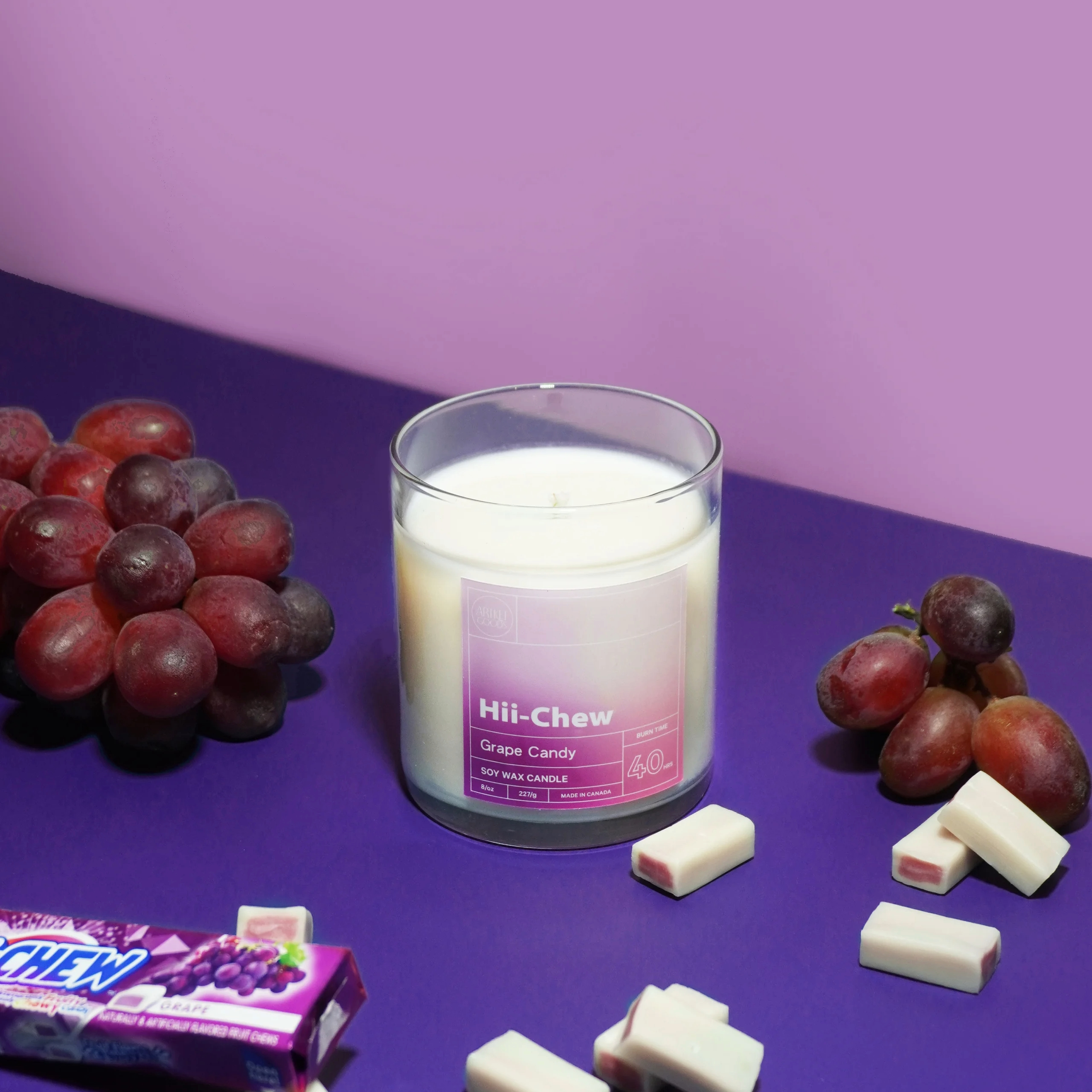 Hii-Chew Grape Candy Soy Wax Candle | Grape Candy Scented - ArtketGoods