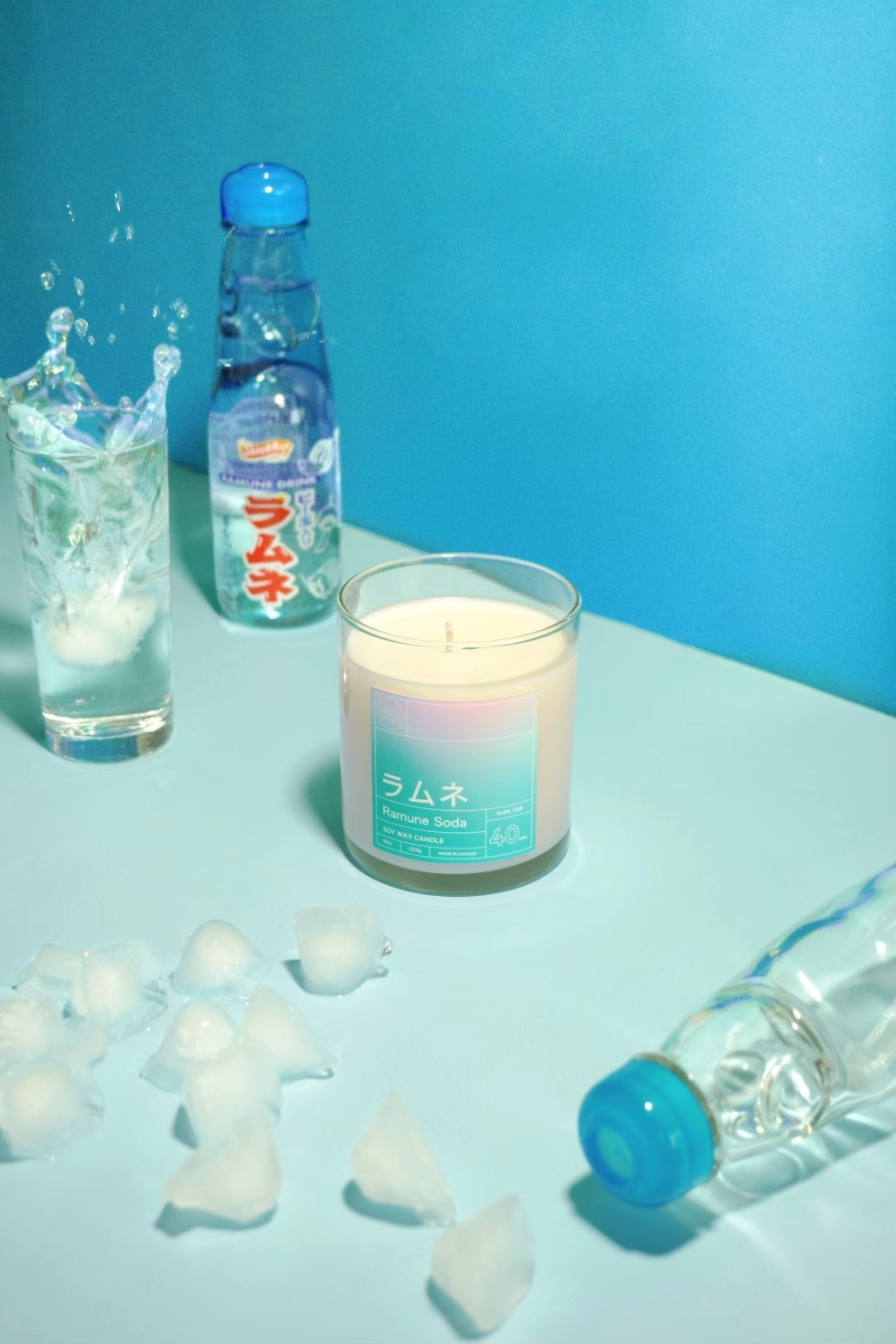 Japanese Ramune Soda Soy Wax Candle | Sweet Lemon-Lime Soda Scented - ArtketGoods