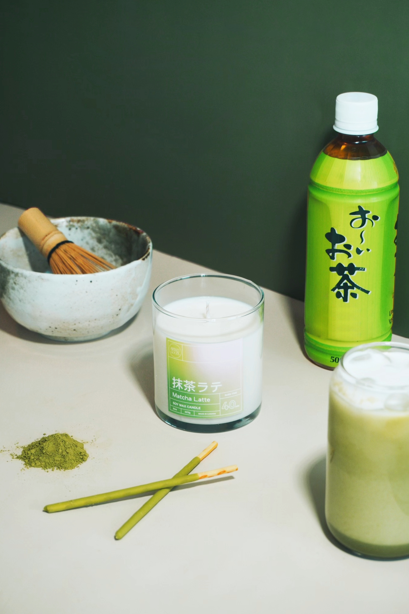 Matcha Latte Soy Wax Candle | Green Tea Scented - ArtketGoods