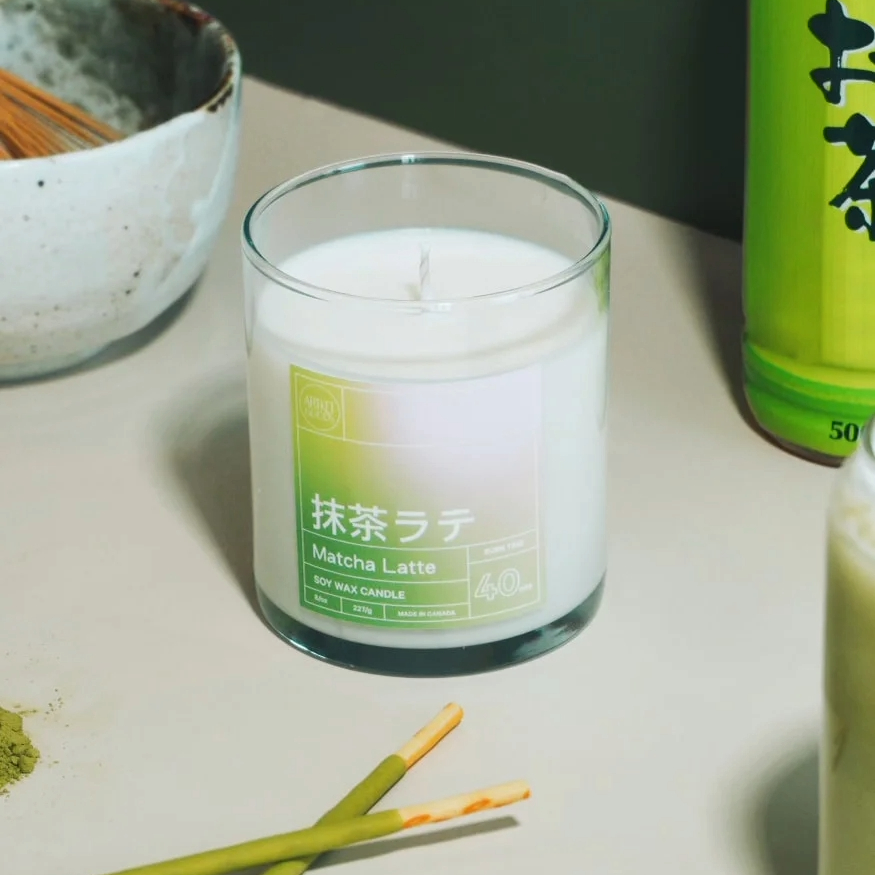 Matcha Latte Soy Wax Candle | Green Tea Scented - ArtketGoods