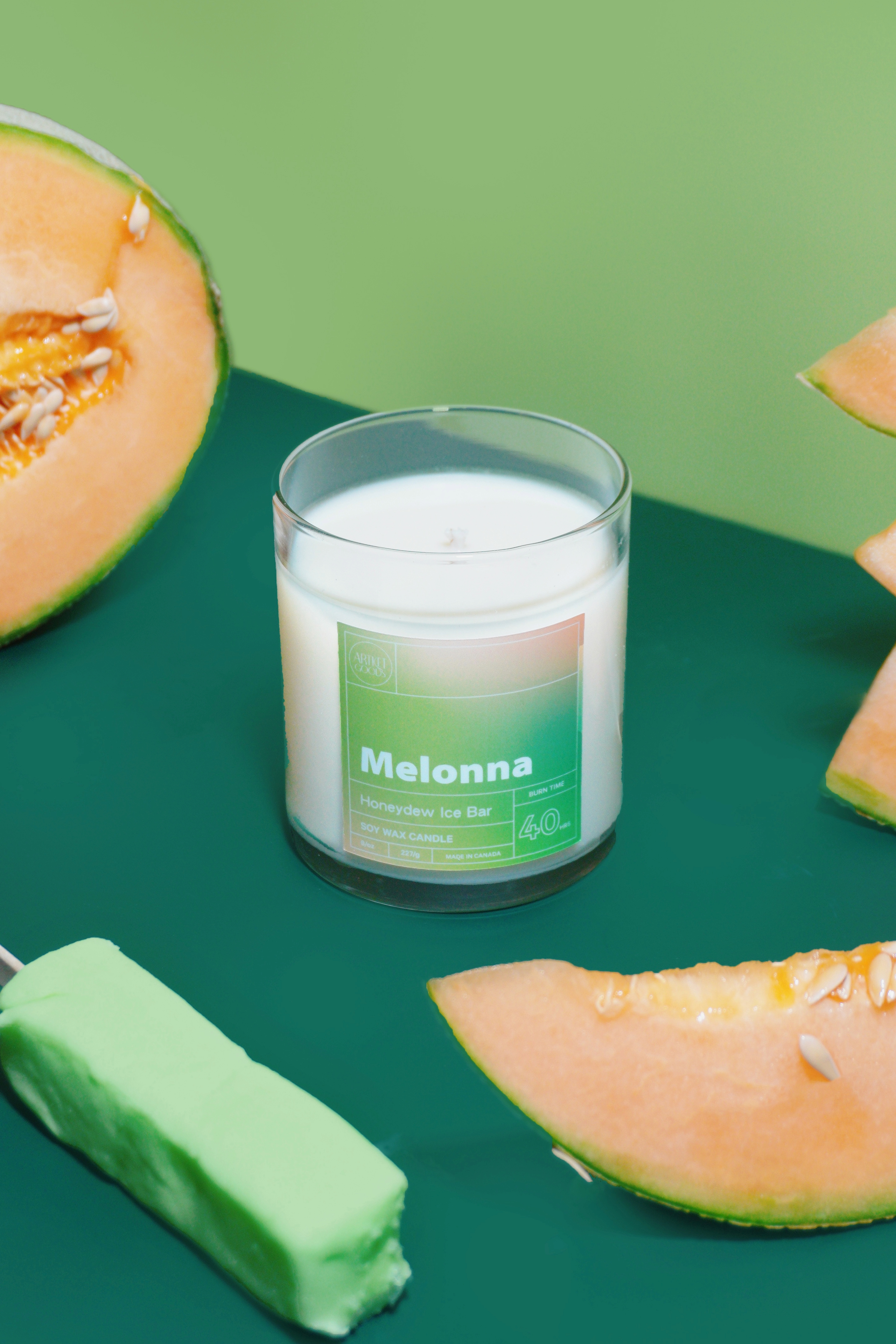 Melonna Ice Cream Bar Soy Wax Candle | Honey Dew Scented - ArtketGoods