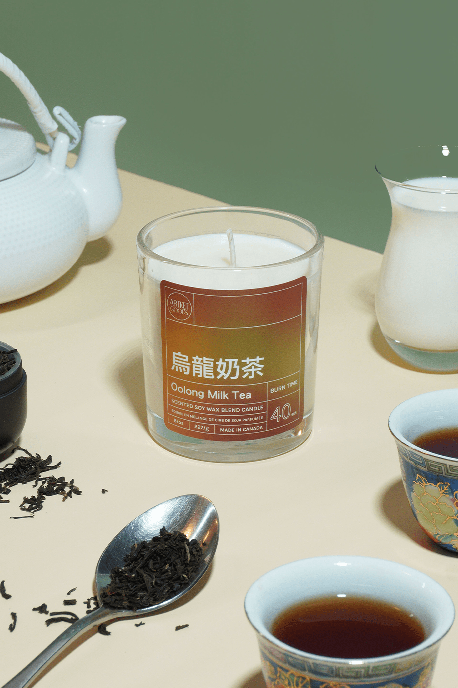 Oolong Milk Tea Soy Wax Candle | Oolong Tea Scented - ArtketGoods