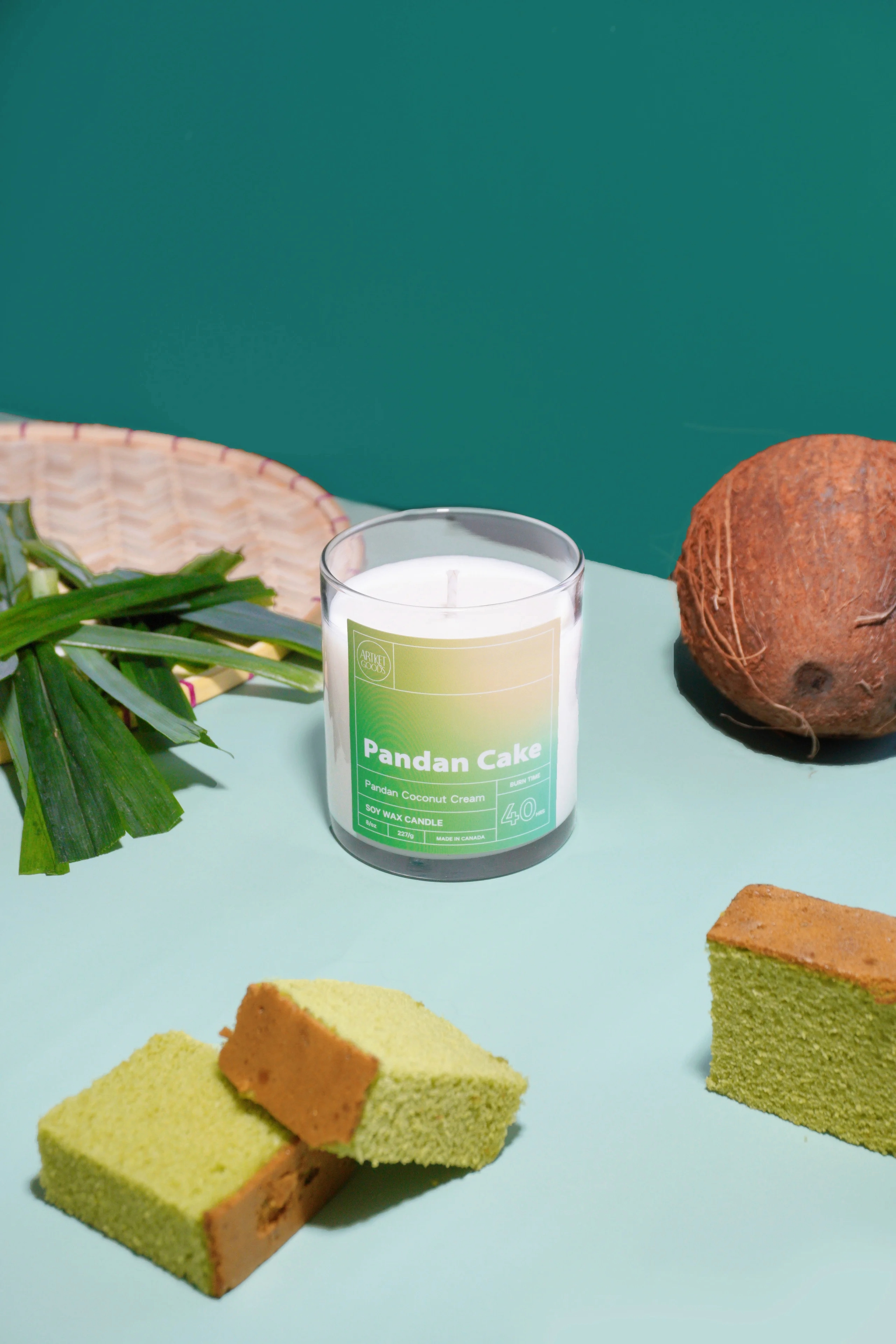 Pandan Cake Soy Wax Candle | Pandan Coconut Cream Scented - ArtketGoods