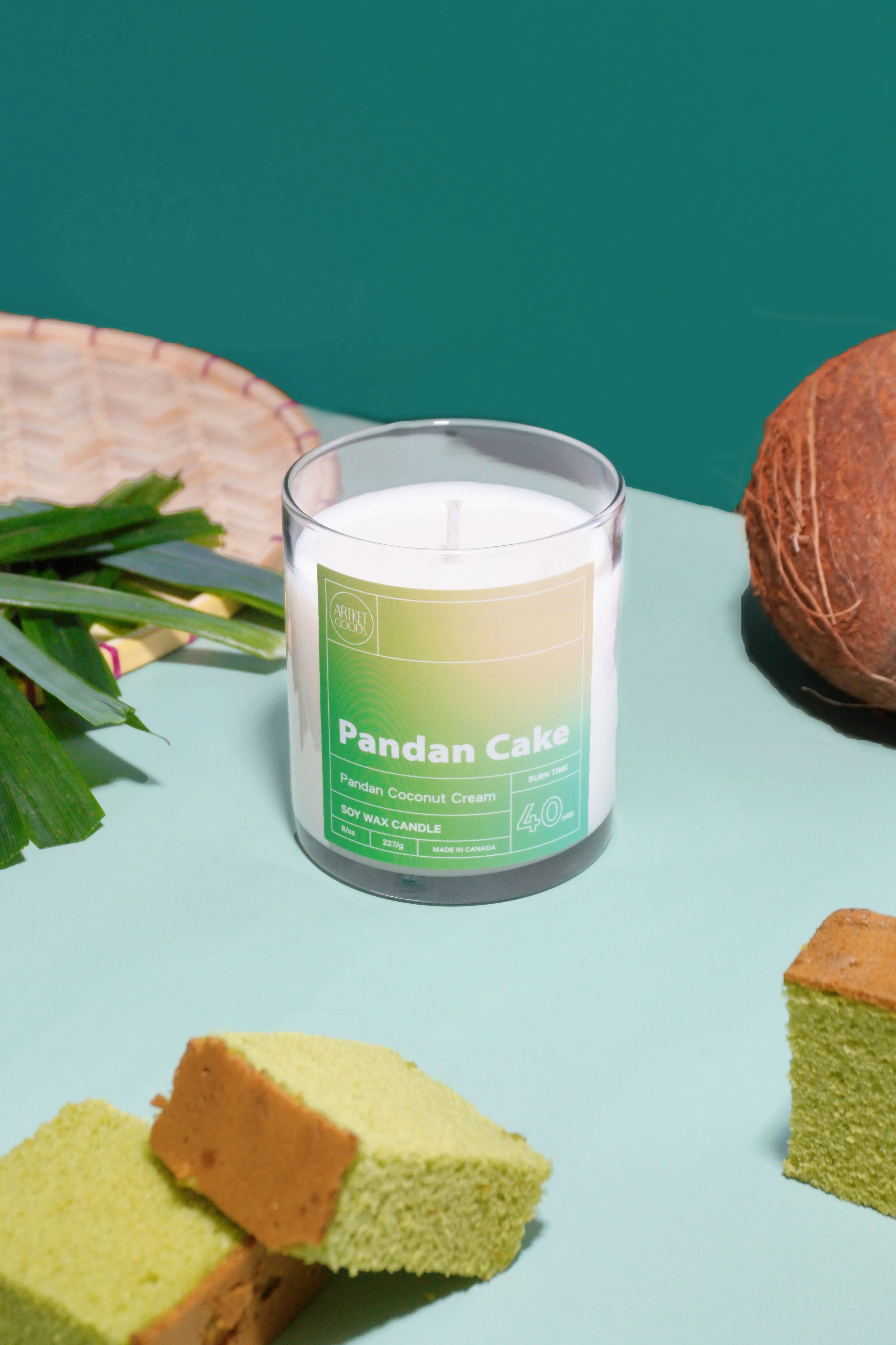 Pandan Cake Soy Wax Candle | Pandan Coconut Cream Scented - ArtketGoods