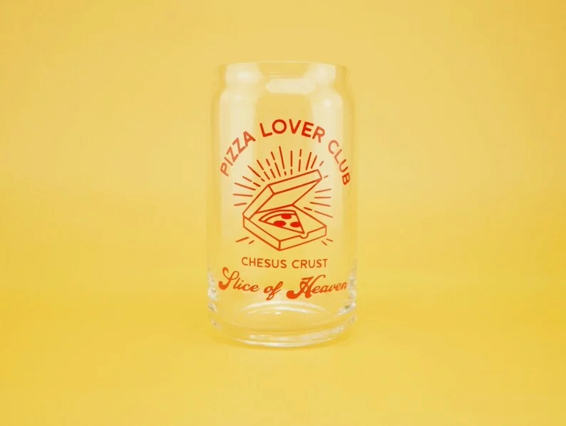 Pizza Lover Club Beer Can Glass Mug - ArtketGoods