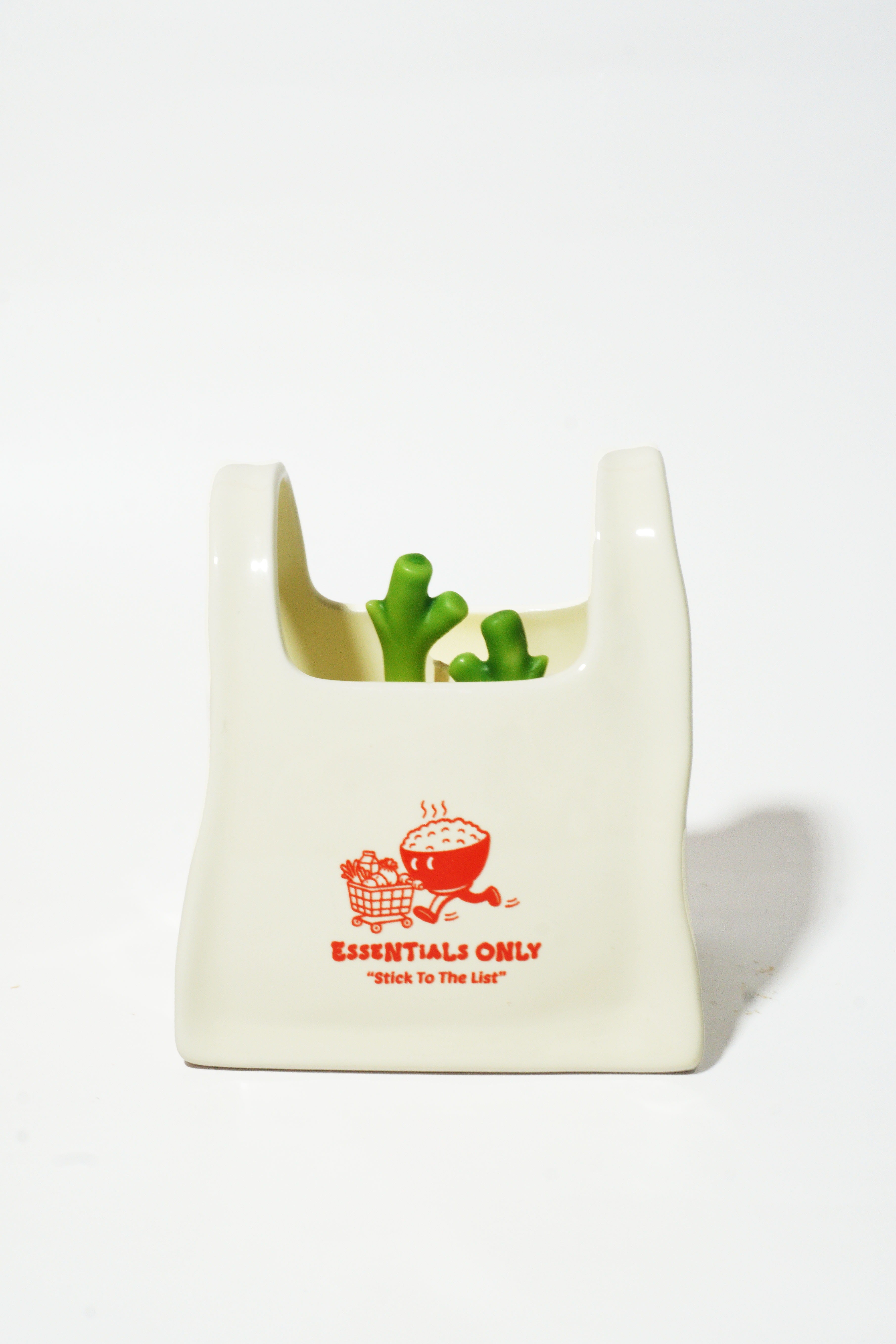 Essentials Only Plastic Bag Container Candle – Ceramic Grocery Bag Decor - ArtketGoods
