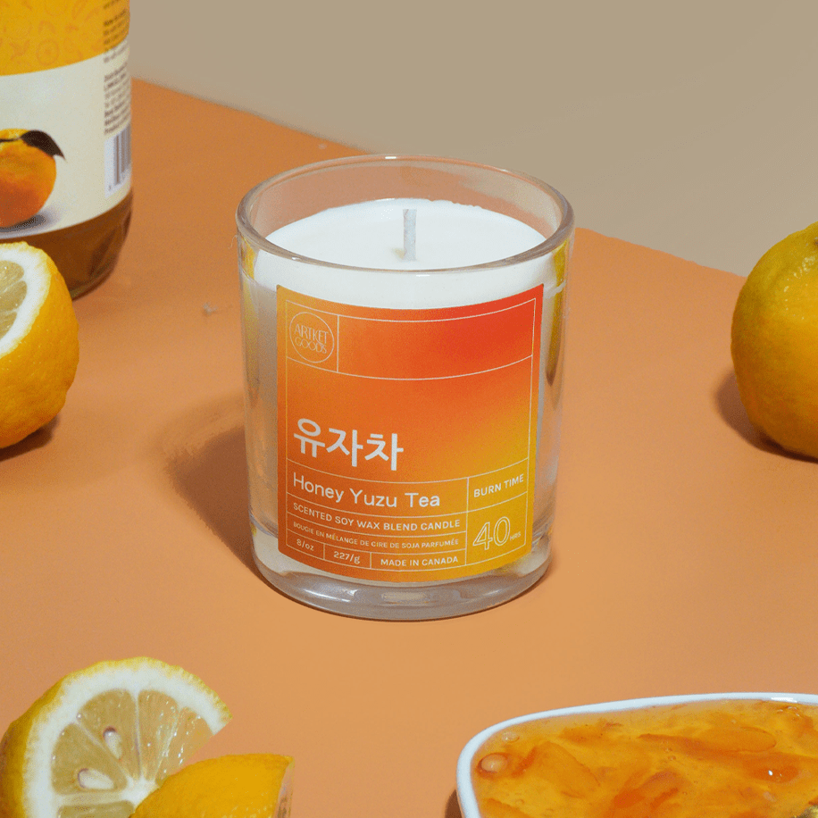 Honey Yuzu Tea Soy Wax Candle | Zesty Yuzu Scented - ArtketGoods